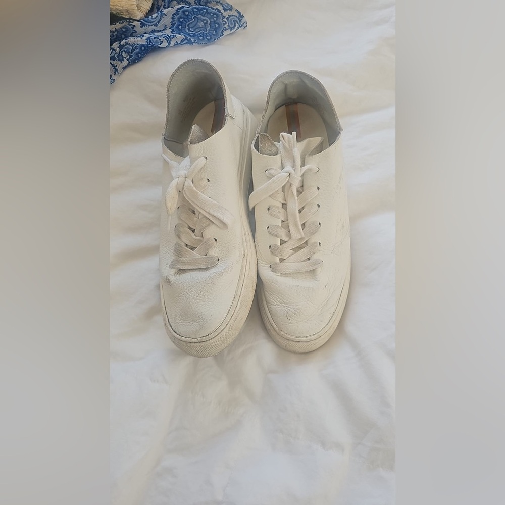 Sam Edelman White Leather Low Top Sneakers Size 7
